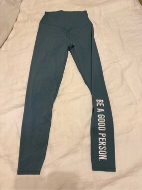 ‘Be A Good Person' Teal Women’s Legging